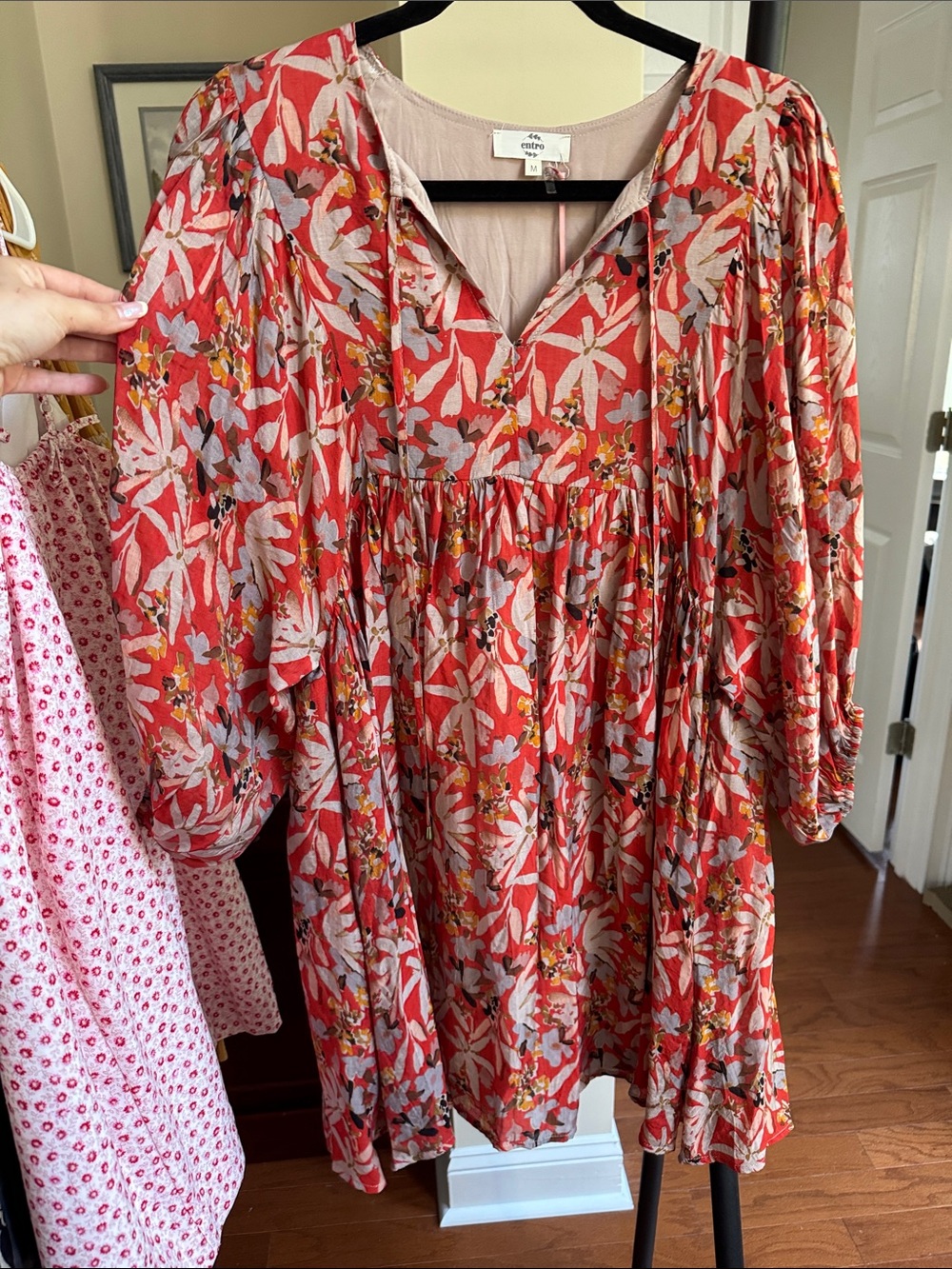 REVOLVE Red Floral Tiered Babydoll Dress